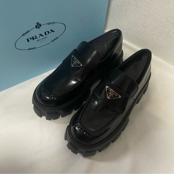 💖 Prada Black Loafers – Size 38 - Picture 1 of 5